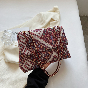 Geantă de umăr cu lanț în stil occidental, en-gros, cu capacitate mare, pentru femei, toamna 2023