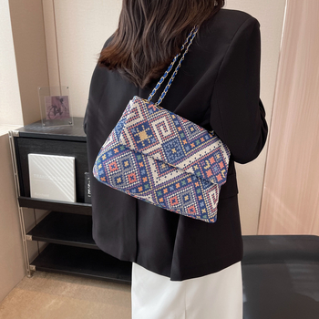 Geantă de umăr cu lanț în stil occidental, en-gros, cu capacitate mare, pentru femei, toamna 2023