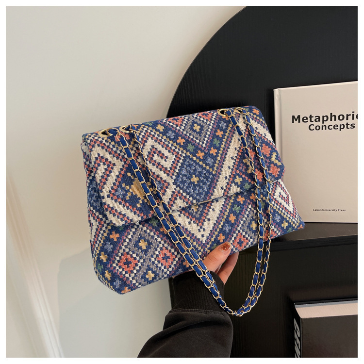 Geantă de umăr cu lanț în stil occidental, en-gros, cu capacitate mare, pentru femei, toamna 2023