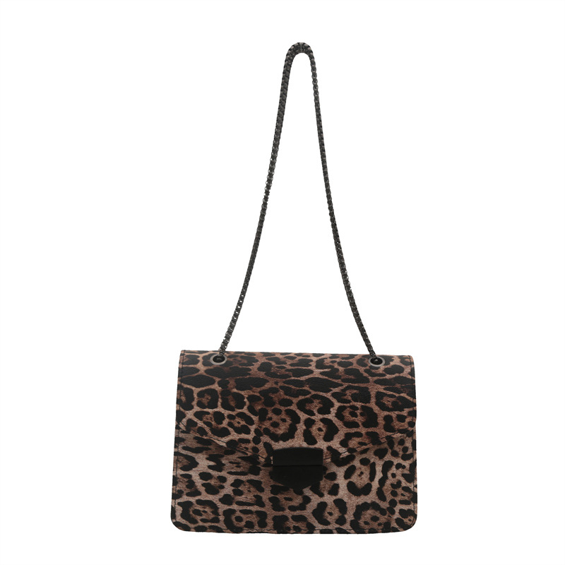 Zapadnjački stil, osobnost, leopard print, europski i američki retro, prekrasna nova elegantna moderna torba za žene s lancem ispod pazuha, mala četvrtasta torba za žene iz 2025.
