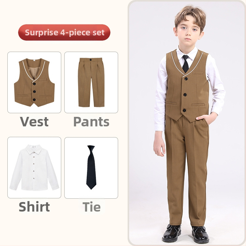 Dječji prsluk, proljetni britanski gospodin, haljina za djevojčicu s cvijećem, zgodan dječak, kostim za klavir, domaćina aktivnosti