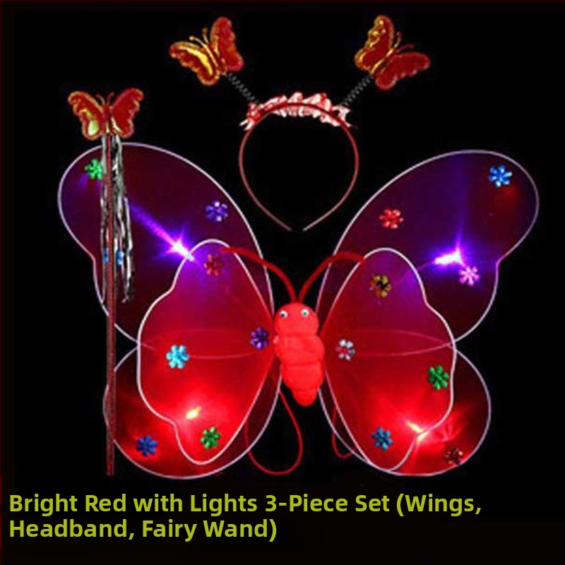 Детско сценично облекло за детска градина, рокля за принцеса, костюм с крила на ангел и пеперуда от четири части