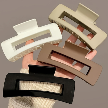 „Crossborder Amazon“ abs medžiagos matinis plaukų segtukas „Ins“ stiliaus kvadratinis greiferinis galvos apdangalas didelis plaukų segtukas ryklio segtuko geometrija