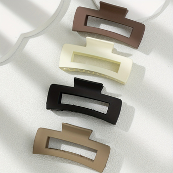 „Crossborder Amazon“ abs medžiagos matinis plaukų segtukas „Ins“ stiliaus kvadratinis greiferinis galvos apdangalas didelis plaukų segtukas ryklio segtuko geometrija