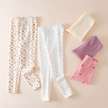 W Άνοιξη και Φθινόπωρο Κορίτσια Class A Βαμβακερά Κολάν Μεσαίου και Μεγάλου Μεγέθους Παιδικά Κορίτσια Χρώμα Καραμέλας Βουρτσισμένο Ζεστό Φθινοπωρινό Παντελόνι Κοριτσίστικα Ψηλό Ελαστικό Παντελόνι