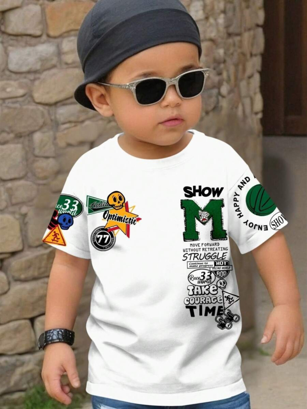 Dječja odjeća Dječja majica kratkih rukava Dječja jesensko-zimska osnovna majica Novi stil Male i srednje dječje majice kratkih rukava Zapadnjački stil Moderni RA01