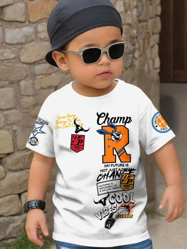 Dječja odjeća Dječja majica kratkih rukava Dječja jesensko-zimska osnovna majica Novi stil Male i srednje dječje majice kratkih rukava Zapadnjački stil Moderni RA01