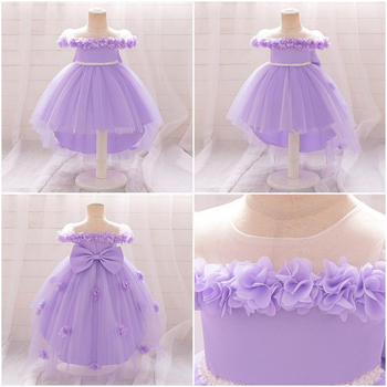 Φόρεμα για τα πρώτα γενέθλια του μωρού Amazon, παιδικό φόρεμα πριγκίπισσας, φόρεμα με ουρά, με λουλούδια, κορίτσι λουλουδιών