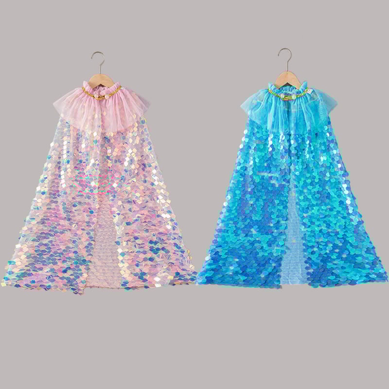 Meiteņu nāriņas apmetnis Bērnu fliteru apmetnis Aisha Princeses apmetnis Frozen Aisha fliteru šalle