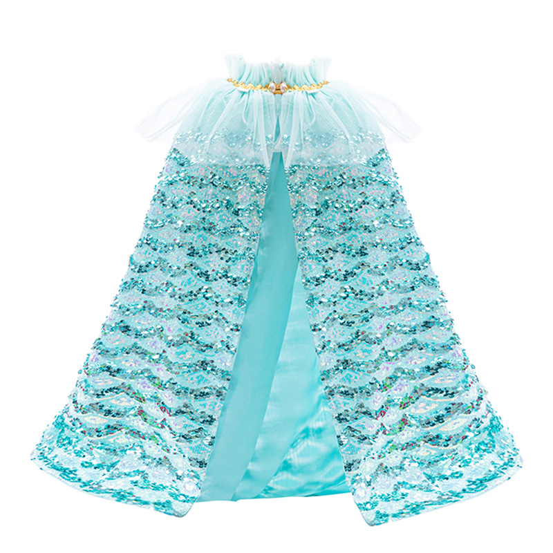 Meiteņu nāriņas apmetnis Bērnu fliteru apmetnis Aisha Princeses apmetnis Frozen Aisha fliteru šalle