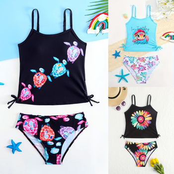 25 godina Novi kupaći kostim za djevojčice Slatki sportski životinjski print Konzervativni dječji kupaći kostim s razdjelnim uzorkom