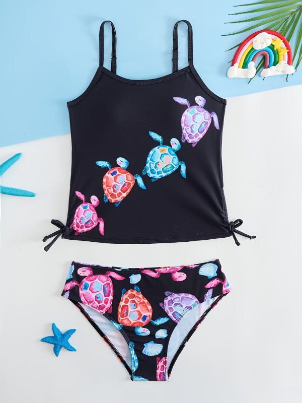 25 godina Novi kupaći kostim za djevojčice Slatki sportski životinjski print Konzervativni dječji kupaći kostim s razdjelnim uzorkom