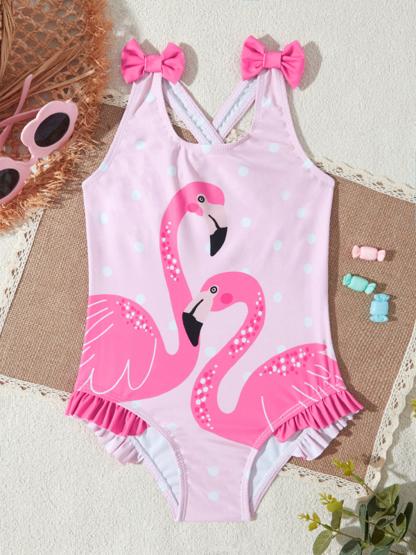 Παιδικά Μαγιό Εξωτερικού Εμπορίου για Κορίτσια Ολόσωμο Μαγιό Μωρό Χαριτωμένα Κινούμενα Σλιπ Αμάνικα Ολόσωμο Μαγιό