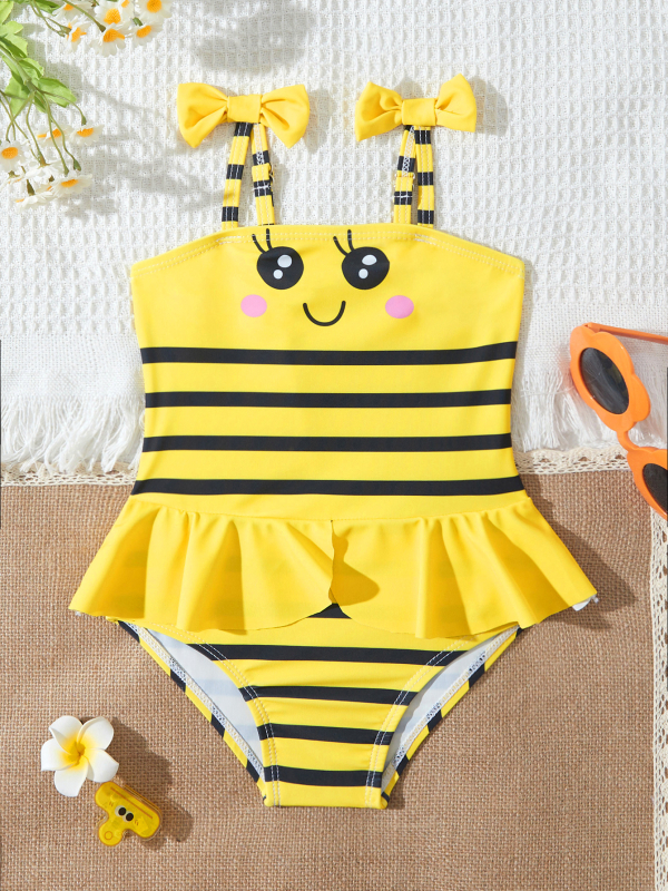 Παιδικά Μαγιό Εξωτερικού Εμπορίου για Κορίτσια Ολόσωμο Μαγιό Μωρό Χαριτωμένα Κινούμενα Σλιπ Αμάνικα Ολόσωμο Μαγιό