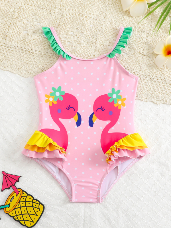 Παιδικά Μαγιό Εξωτερικού Εμπορίου για Κορίτσια Ολόσωμο Μαγιό Μωρό Χαριτωμένα Κινούμενα Σλιπ Αμάνικα Ολόσωμο Μαγιό