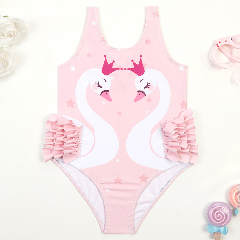 Παιδικά Μαγιό Εξωτερικού Εμπορίου για Κορίτσια Ολόσωμο Μαγιό Μωρό Χαριτωμένα Κινούμενα Σλιπ Αμάνικα Ολόσωμο Μαγιό