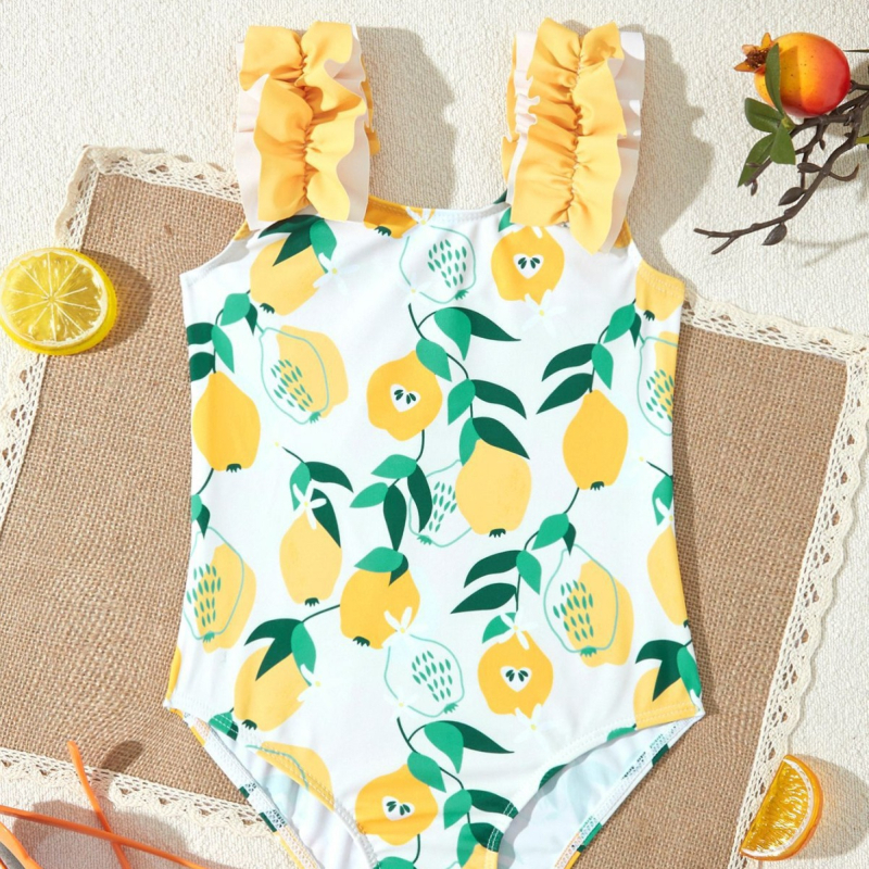 Παιδικά Μαγιό Εξωτερικού Εμπορίου για Κορίτσια Ολόσωμο Μαγιό Μωρό Χαριτωμένα Κινούμενα Σλιπ Αμάνικα Ολόσωμο Μαγιό