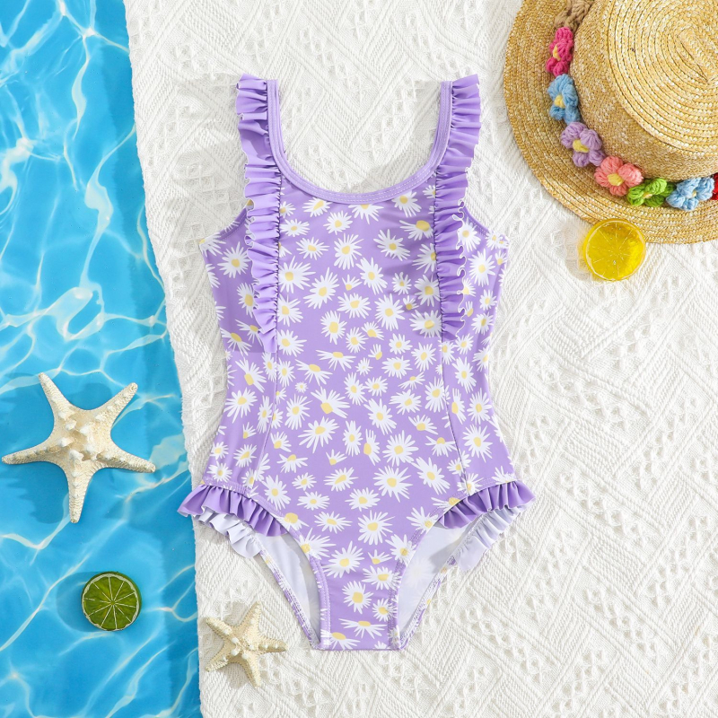 Παιδικά Μαγιό Εξωτερικού Εμπορίου για Κορίτσια Ολόσωμο Μαγιό Μωρό Χαριτωμένα Κινούμενα Σλιπ Αμάνικα Ολόσωμο Μαγιό