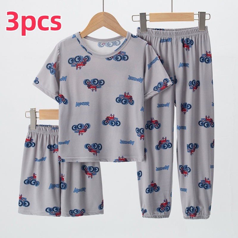 Prekogranična američka verzija za dječake i djevojčice Ljetne tanke kratke hlače s kratkim rukavima Hlače s kratkim rukavima Dječja kućna odjeća od tri dijela Set