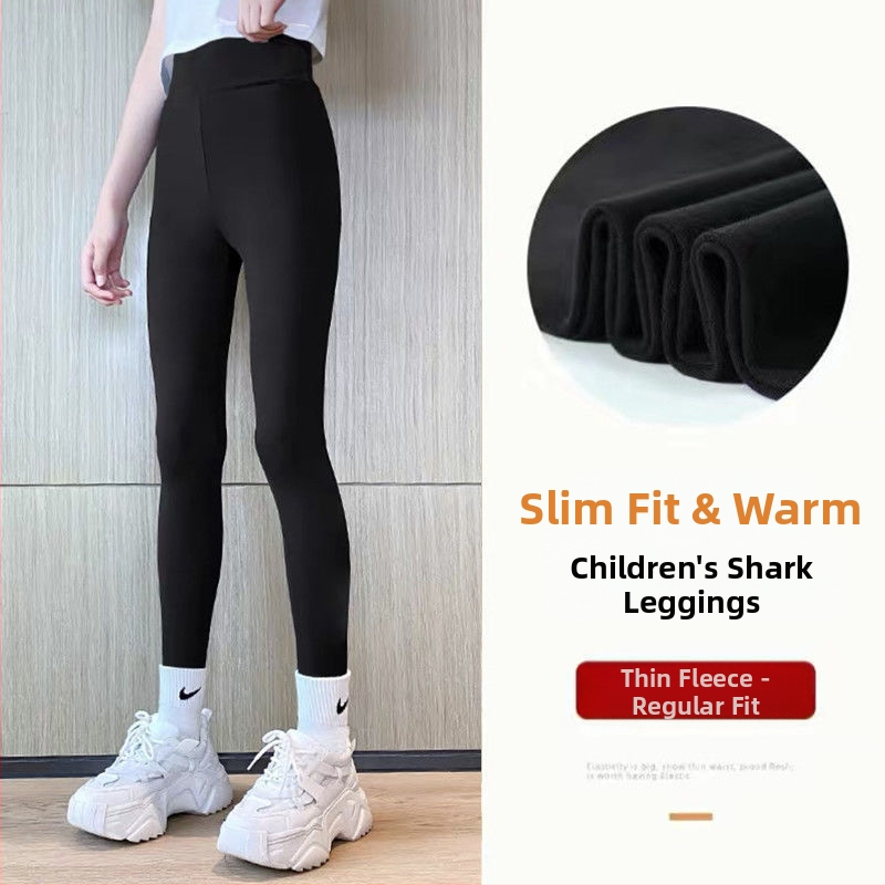 Detské žraločie nohavice, dievčenské letné tenké vrchné oblečenie, zoštíhľujúce, tanečné, s vysokým pásom, skrátené jogové nohavice