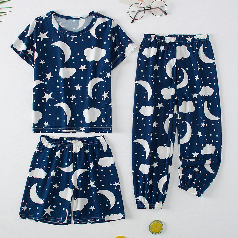 Prekogranična platforma za vanjsku trgovinu, dječje modne hlače od 3 dijela s printom, kratke hlače, kratke hlače za dječake i djevojčice, kućna odjeća