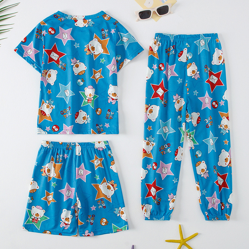 Prekogranična platforma za vanjsku trgovinu, dječje modne hlače od 3 dijela s printom, kratke hlače, kratke hlače za dječake i djevojčice, kućna odjeća