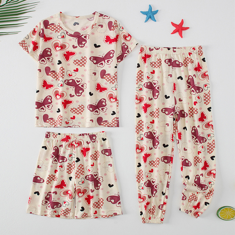 Prekogranična platforma za vanjsku trgovinu, dječje modne hlače od 3 dijela s printom, kratke hlače, kratke hlače za dječake i djevojčice, kućna odjeća