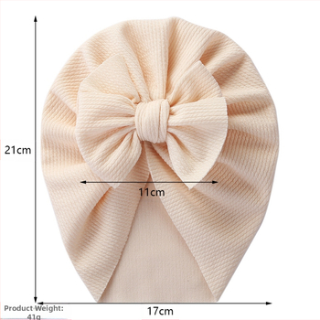 Dječja europska i američka pulover kapa za novorođenčad u čistim bojama s mašnom, proljetna i jesenska indijska kapa s uzorkom zmije, dječja kapa bez granica