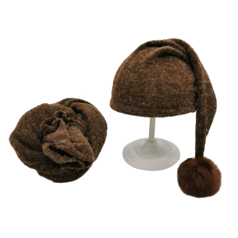 Piiriülene uus laste fotoriietus beebifotokleit beebi pika sabaga kootud karusnahast pallimüts + kleit