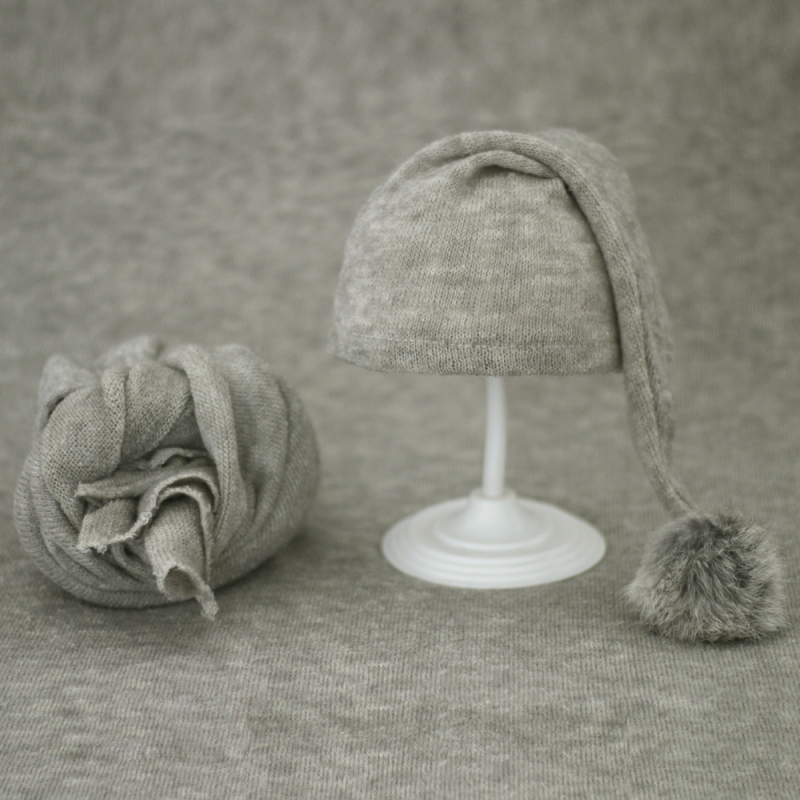 Piiriülene uus laste fotoriietus beebifotokleit beebi pika sabaga kootud karusnahast pallimüts + kleit