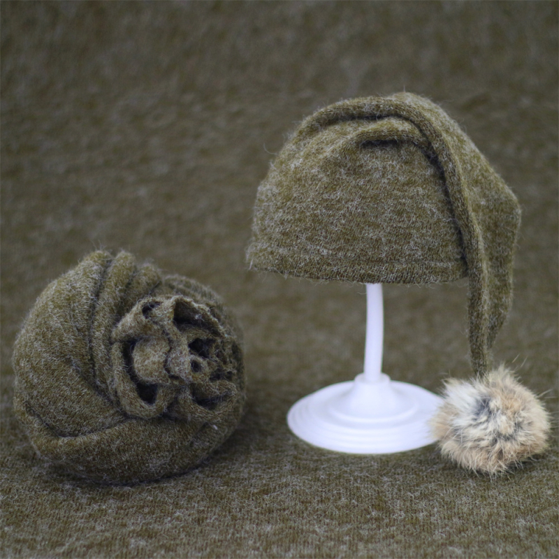 Piiriülene uus laste fotoriietus beebifotokleit beebi pika sabaga kootud karusnahast pallimüts + kleit