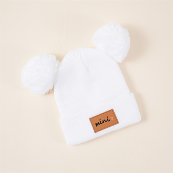 Jesenska i zimska dječja pletena kapa za dječake, vunena kapa, slatka krznena loptica, hladnootporna, topla ženska kapa s blagom