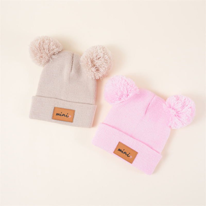 Jesenska i zimska dječja pletena kapa za dječake, vunena kapa, slatka krznena loptica, hladnootporna, topla ženska kapa s blagom