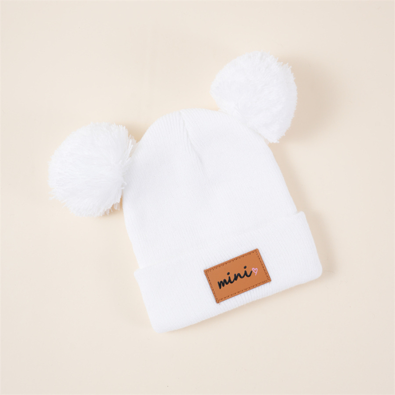 Jesenska i zimska dječja pletena kapa za dječake, vunena kapa, slatka krznena loptica, hladnootporna, topla ženska kapa s blagom