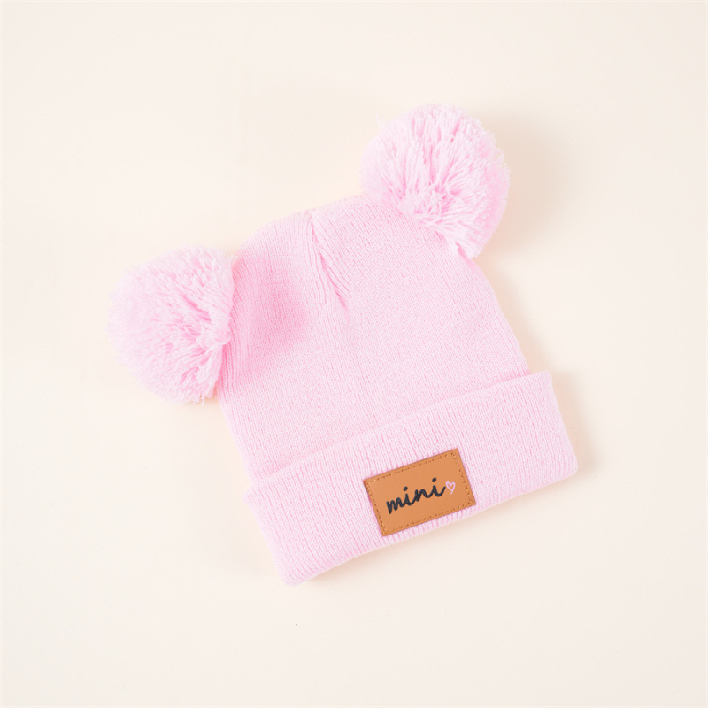 Jesenska i zimska dječja pletena kapa za dječake, vunena kapa, slatka krznena loptica, hladnootporna, topla ženska kapa s blagom