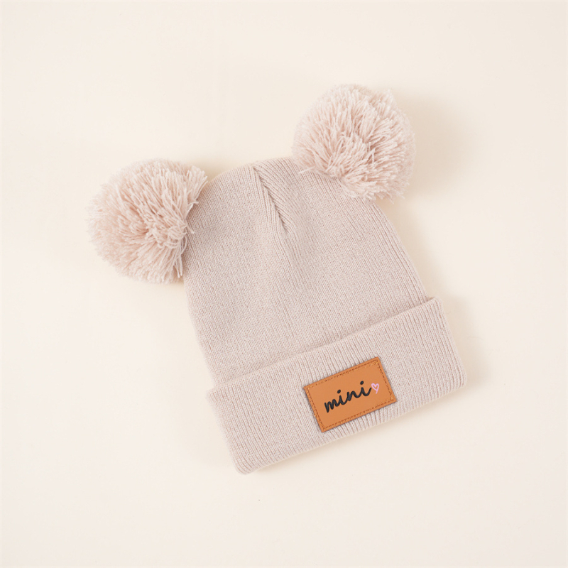 Jesenska i zimska dječja pletena kapa za dječake, vunena kapa, slatka krznena loptica, hladnootporna, topla ženska kapa s blagom