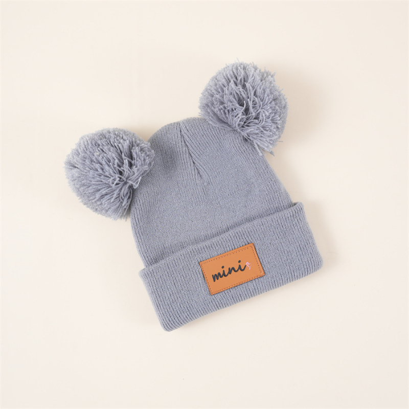 Jesenska i zimska dječja pletena kapa za dječake, vunena kapa, slatka krznena loptica, hladnootporna, topla ženska kapa s blagom