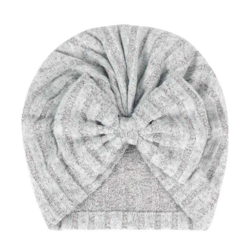 Șapcă transfrontalieră europeană și americană pentru nou-născuți, culoare solidă, dungi, fundă periată, pălărie indiană, pălărie caldă, 6 culori