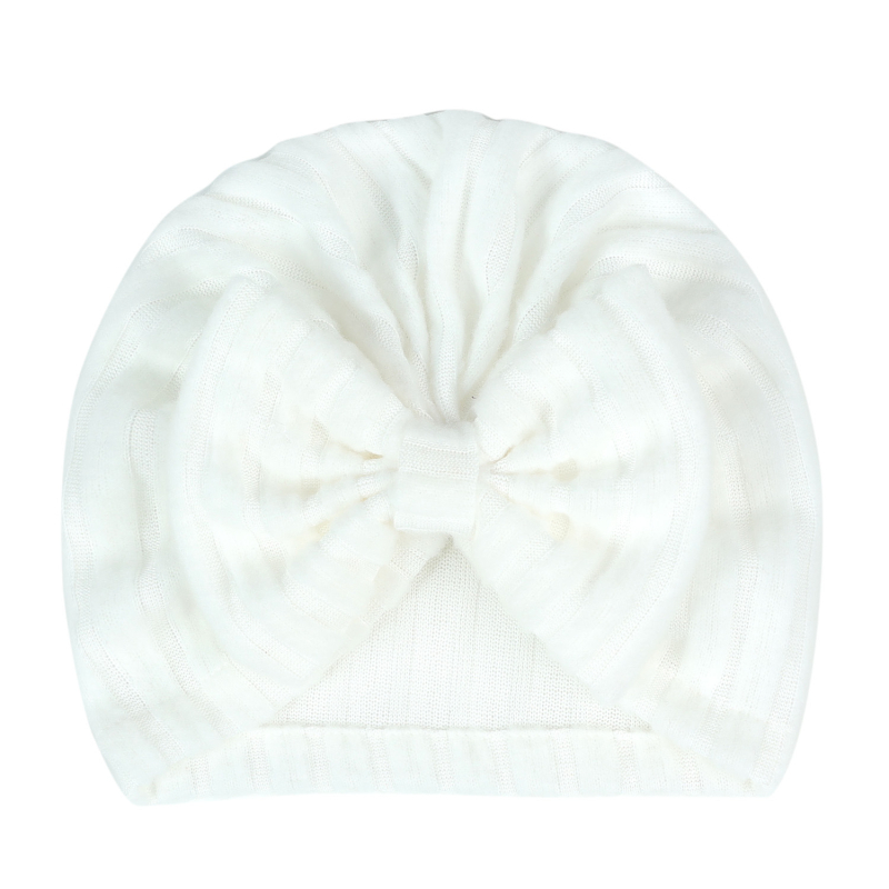 Șapcă transfrontalieră europeană și americană pentru nou-născuți, culoare solidă, dungi, fundă periată, pălărie indiană, pălărie caldă, 6 culori