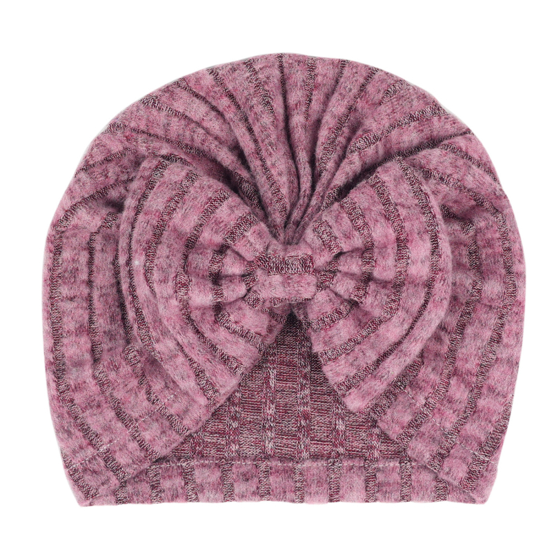 Șapcă transfrontalieră europeană și americană pentru nou-născuți, culoare solidă, dungi, fundă periată, pălărie indiană, pălărie caldă, 6 culori