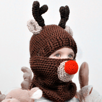 Toamna și iarna nouă pentru copii, pălărie, eșarfă, două piese, desene animate, coarne de urs din lână, șapcă, băieți și fete, haine pentru copii europeni și americani