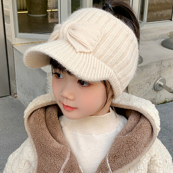 Dječja kapa za jesen i zimu, ženska vunena kapa s šiljkom, prazna, za djevojčicu, svestrana, slatka, zadebljana, topla pletena kapa za bebe