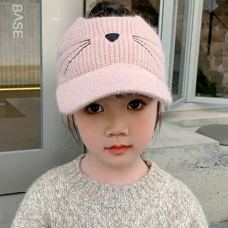 Dječja kapa za jesen i zimu, ženska vunena kapa s šiljkom, prazna, za djevojčicu, svestrana, slatka, zadebljana, topla pletena kapa za bebe