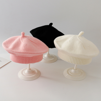 Dječja kapa za proljeće i jesen slatka super slatka beretka za djevojčice za novorođenče vunena dječja pletenina princeza tida