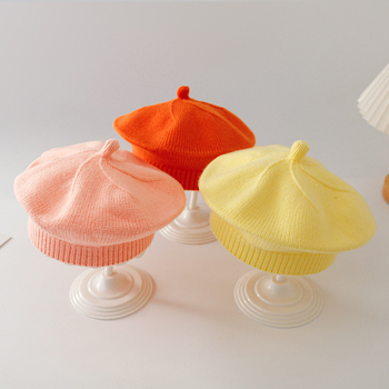 Dječja kapa za proljeće i jesen slatka super slatka beretka za djevojčice za novorođenče vunena dječja pletenina princeza tida
