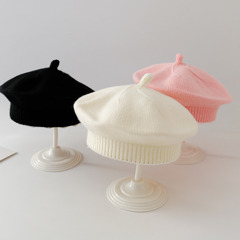 Dječja kapa za proljeće i jesen slatka super slatka beretka za djevojčice za novorođenče vunena dječja pletenina princeza tida