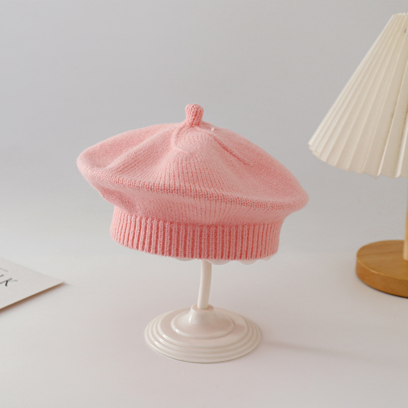 Dječja kapa za proljeće i jesen slatka super slatka beretka za djevojčice za novorođenče vunena dječja pletenina princeza tida