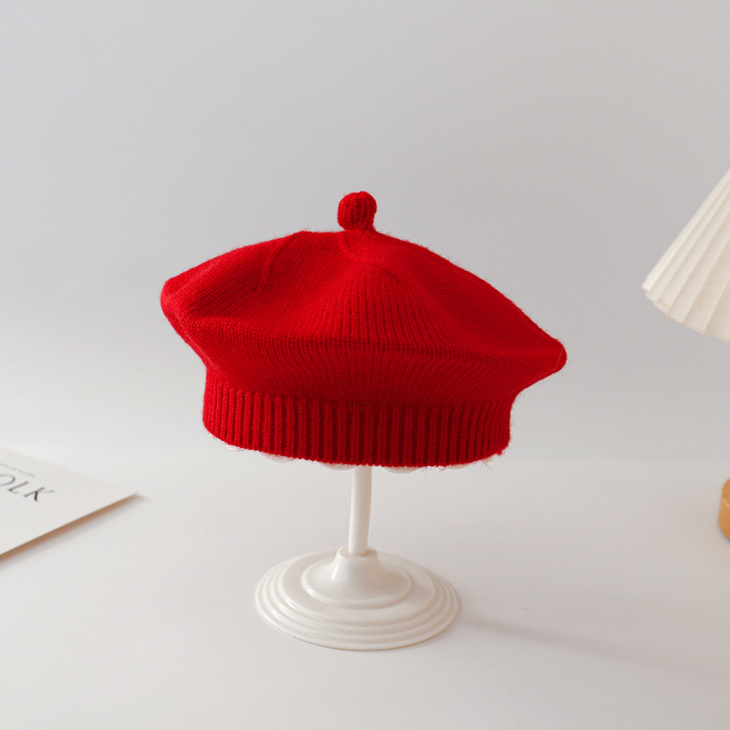 Dječja kapa za proljeće i jesen slatka super slatka beretka za djevojčice za novorođenče vunena dječja pletenina princeza tida