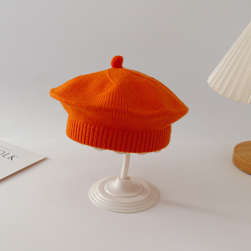 Dječja kapa za proljeće i jesen slatka super slatka beretka za djevojčice za novorođenče vunena dječja pletenina princeza tida