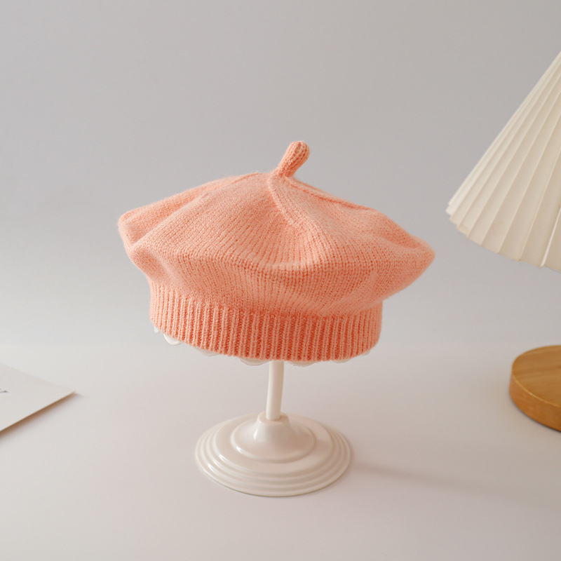 Dječja kapa za proljeće i jesen slatka super slatka beretka za djevojčice za novorođenče vunena dječja pletenina princeza tida